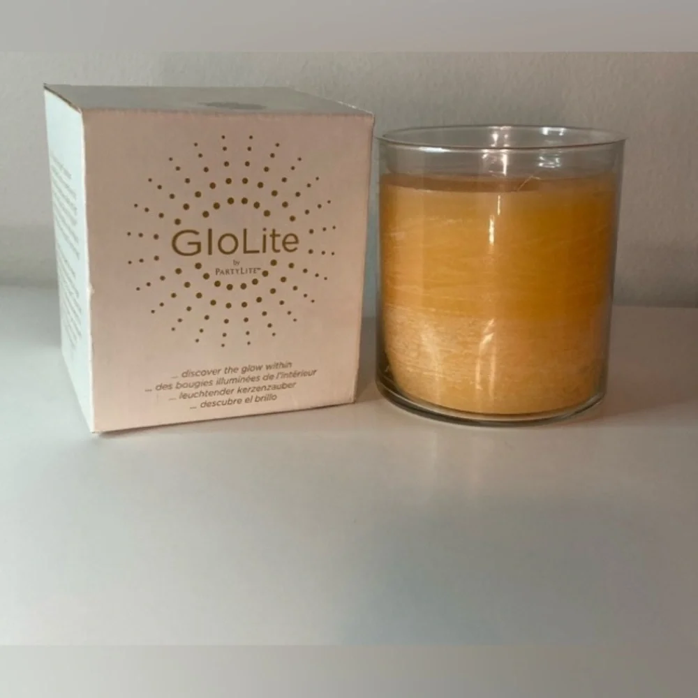 Partylite Glolite Juicy Clementine 2 Wick Candle Jar G26360 New In box